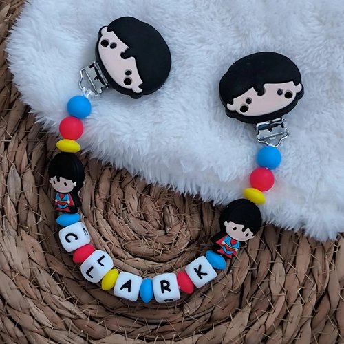 Attache doudou superman personnalisé