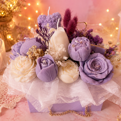 Bouquet de fleurs bougies parfumées
