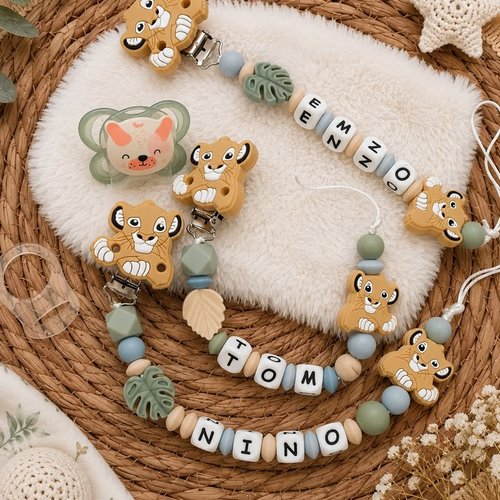 Attache tétine simba lion personnalisée