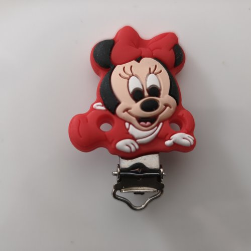 Clip silicone minnie + perle minnie rouge