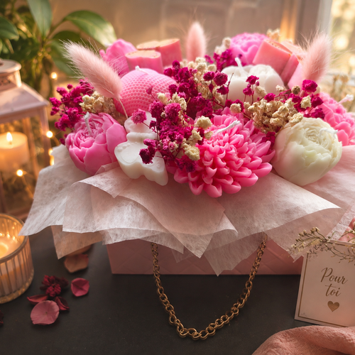 Bouquet de fleurs bougies parfumées