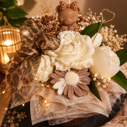 Bouquet de fleurs bougies parfumées