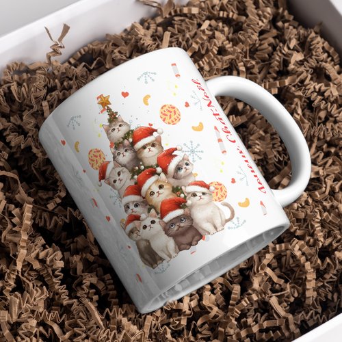 Mug chat photos personnalisé noel
