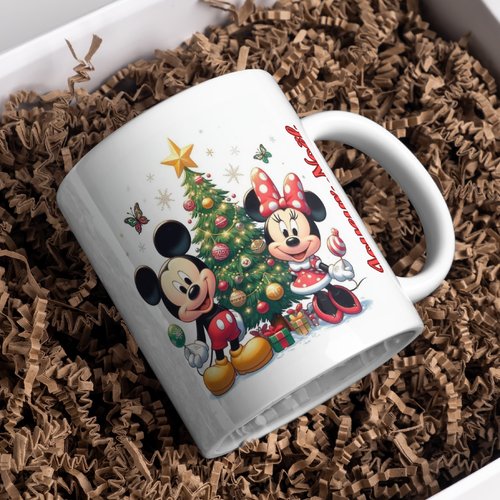 Mug noël minnie mickey personnalisé