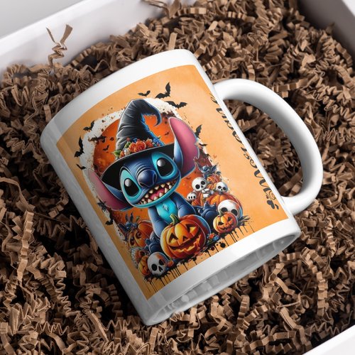 Mug stitch halloween personnalisé