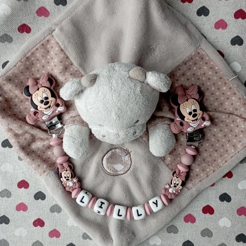Attache doudou minnie personnalisé