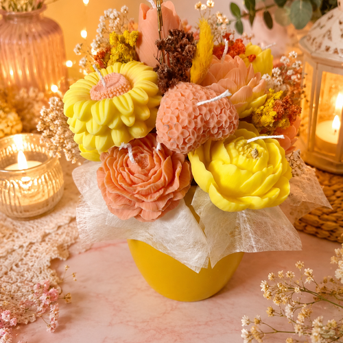 Bouquet de fleurs bougies parfumées