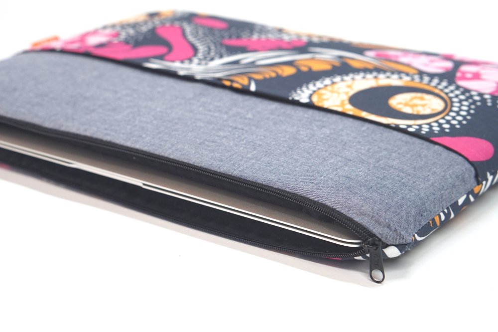 Etui ordinateur portable15 pouces sur mesure, housse macbook pro 15,  pochette sur mesure tissu africain avec poche, cadeau femme, noël - Un  grand marché