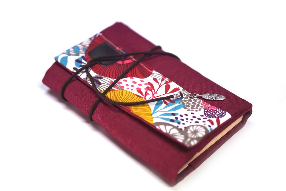 Protège livre poche avec rabat ajustable lin turquoise tissu japonais,  cadeau femme personnalisé - Un grand marché
