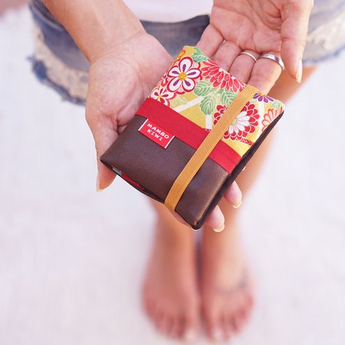 Portefeuille japonais cuir femme, petit portefeuille porte cartes cuir, cadeau femme personnalisable