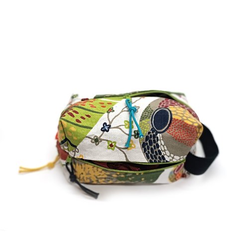 Trousse de toilette ethnique femme multi-poches design original - accessoire de voyage fait main