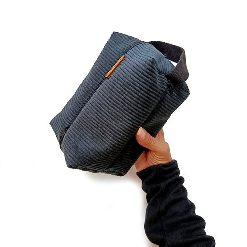 Grande trousse homme design original pour toilette, voyage avec 4 compartiments - idée cadeau fait main