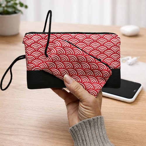 Pochette multifonctions pour téléphone portable à motif japonais - taille sur mesure