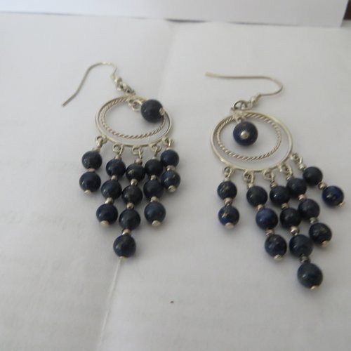 Boucles d'oreilles argent 925 et onix véritable