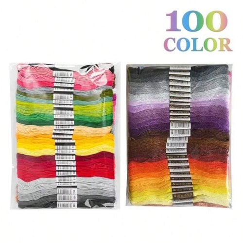 100 pièces fils à broder de haute qualité en couleurs variées