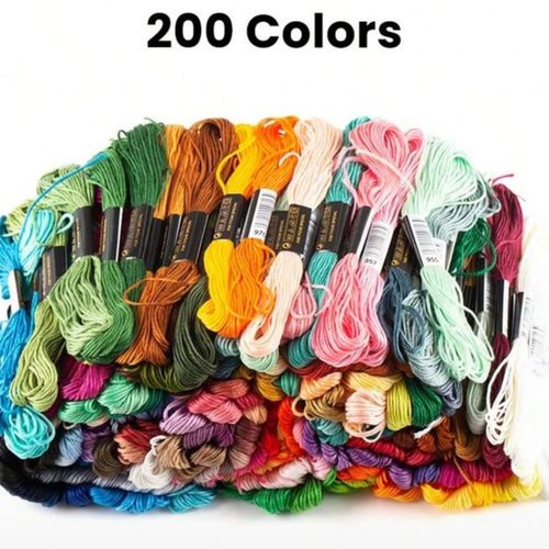 200 pièces fil à broder multicolore échevette pour broderie couture artisanat couture point de croix crochet projets de bricolage