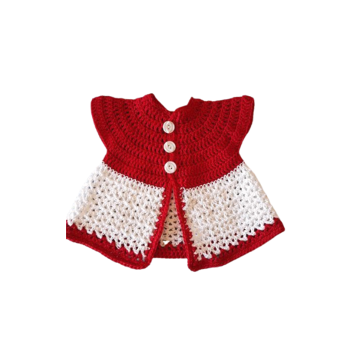 Gilet ou veste sans manches pour bébé 3/6 mois, 100 % coton rouge et blanc fait-main