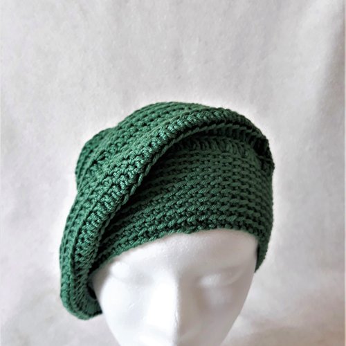 Béret, bonnet, accessoire femme, laine vert d'eau, fait main