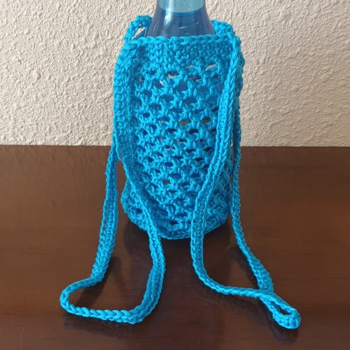 Lot de 2 porte-gourde ou porte-bouteille, avec bandoulière, fait main