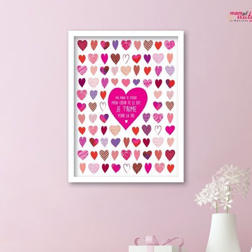 Poster Deco Bebe Fille Coeurs Roses Et Citation D Amour Un Grand Marche