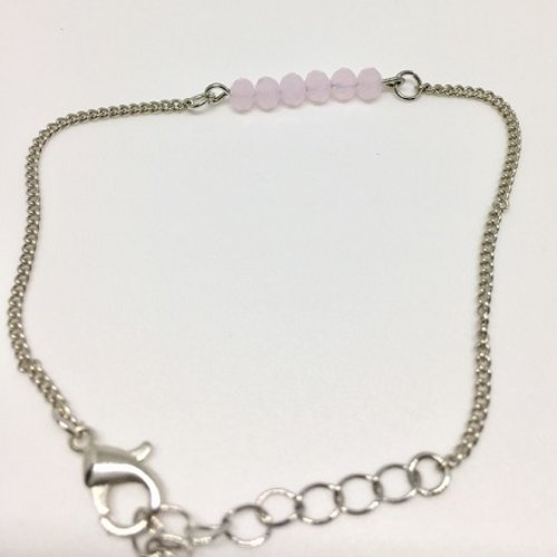 Bracelet argent avec perles rose