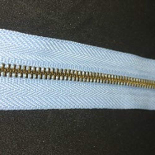 Fermeture à glissières bleu ciel/doré – 16cm