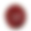 Bouton rond coco et émail rouge pailleté - 25mm