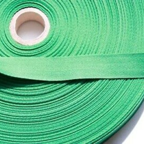 Ruban sergé de coton vert  - 10mm