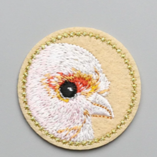 Patch "petit oiseau blanc et or" -  4,2cm