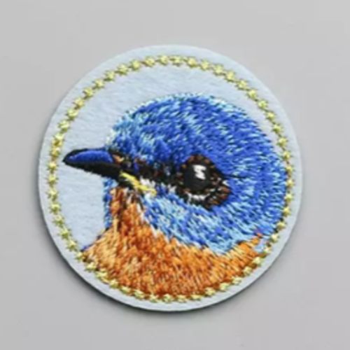 Patch "petit oiseau bleu et or" - 42mm