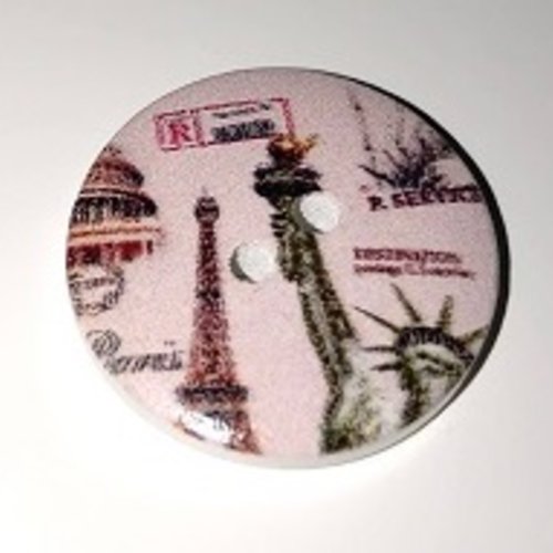 Bouton rond "monuments nationaux" - 20mm