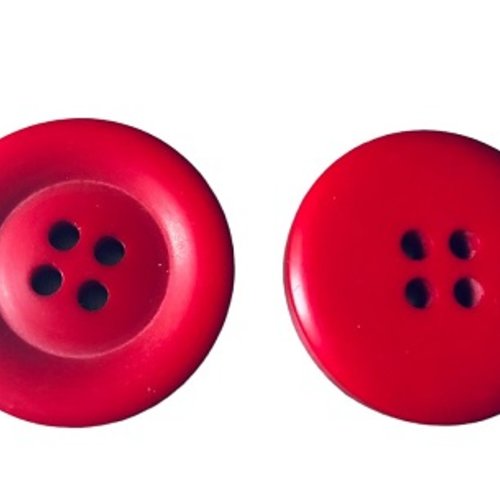 Bouton rond rouge - 30mm