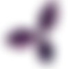 Bouton feuille violet - 45mm