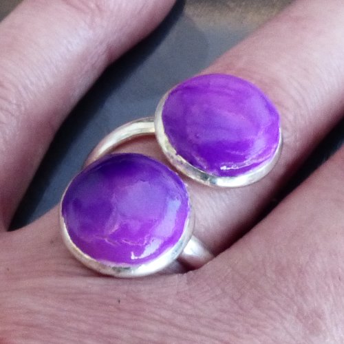 Bague double violette