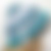 Bonnet cloche bohème dégradé de bleu,turquoise,blanc, lumineux, réglable ,réalisé au crochet