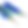 Boucles d'oreilles plumes de paon naturelles, plumes de marabout bleu clair et bleu vif