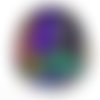 Bague multicolore  verre dichroïque et millefiori,ovale, fait main,pièce unique