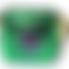 Bague carrée en  verre dichroïque vert ,formes géométriques ,lumineuse, fait main,pièce unique