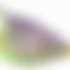 Collier aile de papillon féérique jaune vert , violet, avec des strass en  cristal ,multicolore,