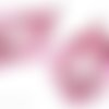 Boucles d'oreille camaïeu rose ,framboise ,tissées style améridien en délicas miyuki 