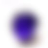 Bague cabochon rond en verre dichroïque  violet /bleu ,lumineuse, fait main,pièce unique