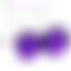 Dormeuses en verre dichroïque violet ,parme sur support argenté, lumineuses, fait main,pièce unique