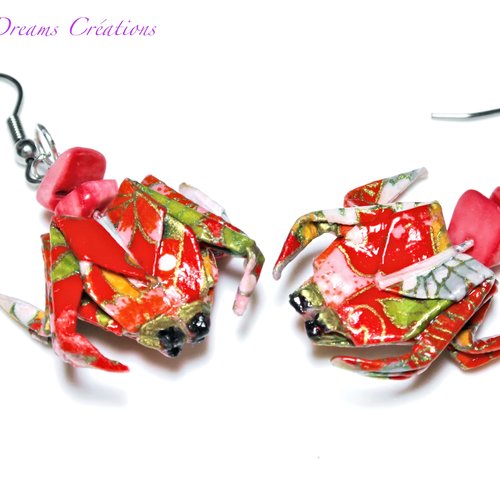 DALANE Boucles D'Oreilles Crabe Acrylique Pendantes Avec Goutte D'Eau - Cadeaux Originaux Pour Femmes, Filles Et Enfants