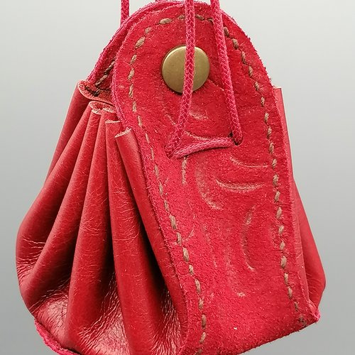 Bourse cuir cousue main