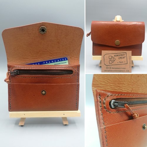 Porte carte / porte monnaie en cuir