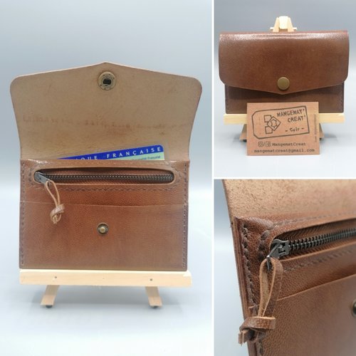 Porte carte / porte monnaie en cuir