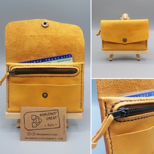 Porte carte / porte monnaie en cuir