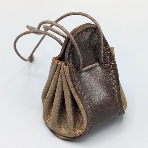 Bourse cuir cousue main