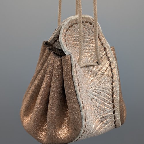 Bourse cuir cousue main