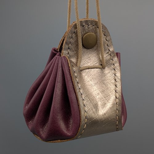 Bourse cuir cousue main